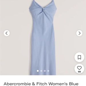 Abercrombie Baby Blue Slip Dress with Front Knot